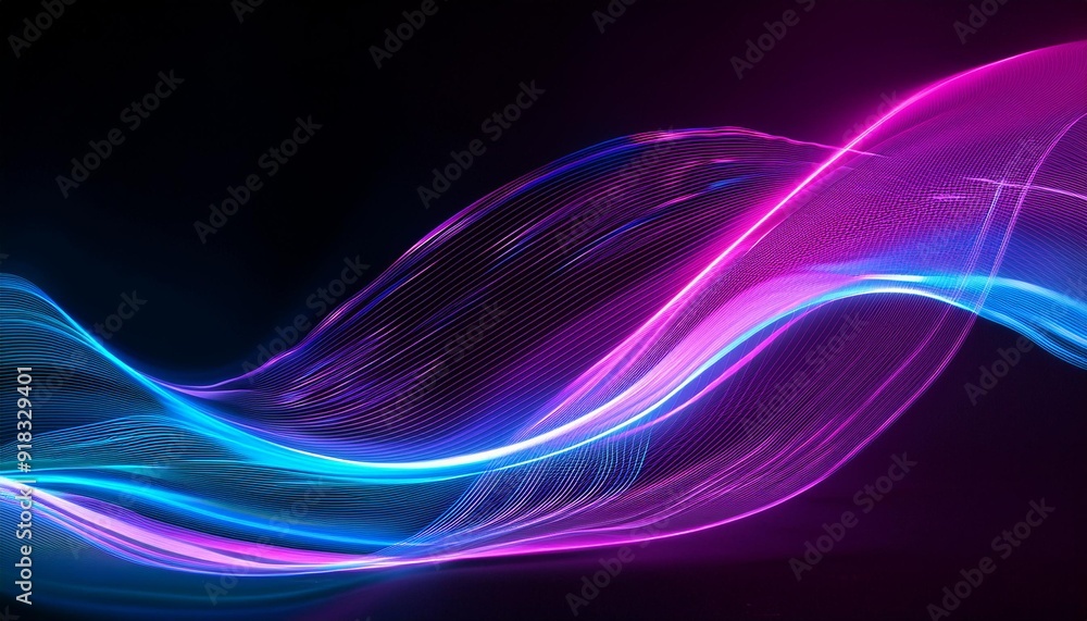 Abstract neon waves and fluid shapes in motion
