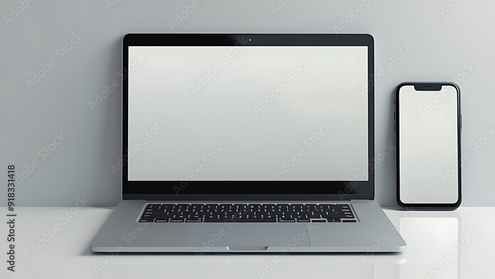 Realistic set of monitor, laptop, smartphone. 3d devise mockup set vector. Realistic screen layout Realistic set of monitor, laptop, smartphone. 3d devise mockup set vector. Realistic screen layout