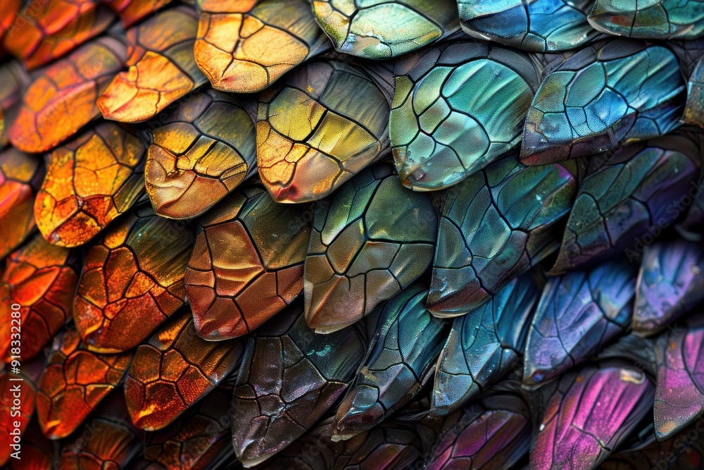 Highresolution image showcasing the vibrant and shimmering scales of jewel beetle wings Highresolution image showcasing the vibrant and shimmering scales of jewel beetle wings