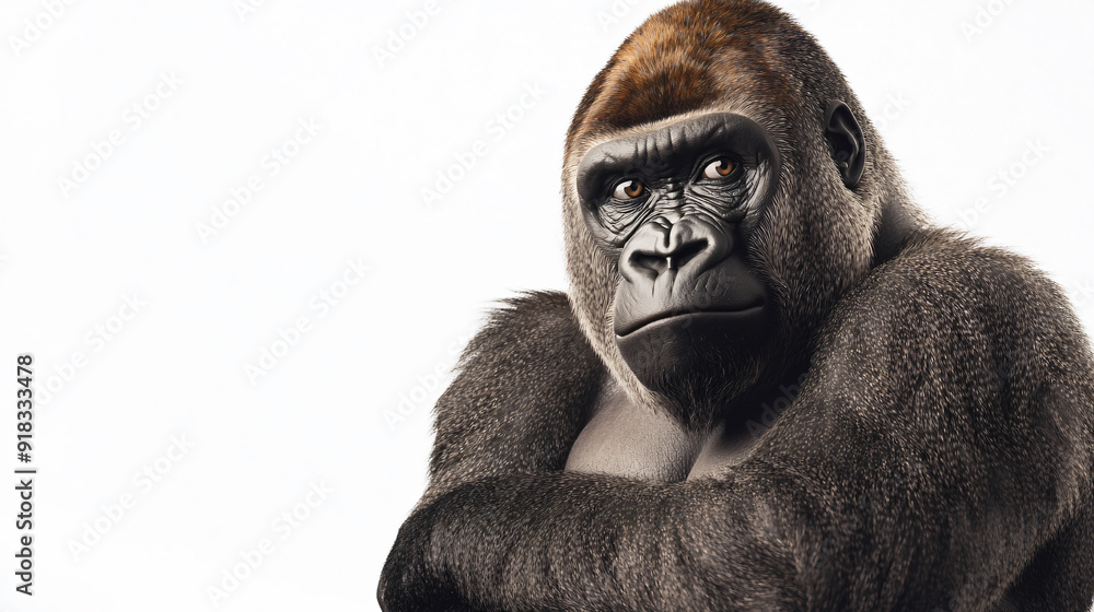 Whimsical Big Funny Gorilla: Ultra-Realistic 4K Png Image on White - Professional Photography Style Whimsical Big Funny Gorilla: Ultra-Realistic 4K Png Image on White - Professional Photography Style