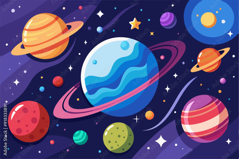 Colorful Planets and Stars in a Dark Galaxy Colorful Planets and Stars in a Dark Galaxy