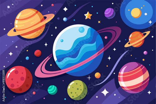 Colorful Planets and Stars in a Dark Galaxy