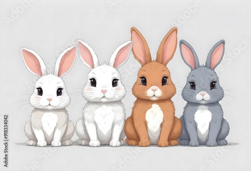 Illustration of rabbits, digital art