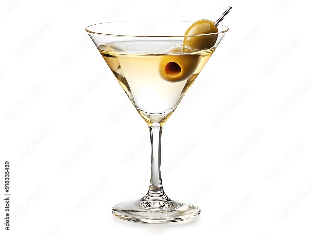 Martini Cocktail with Olive Garnish - Photo Martini Cocktail with Olive Garnish - Photo