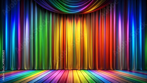 A Symphony of Color: An Abstract Stage Curtain  Generative AI