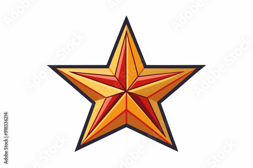 A Single Five-Pointed Star with Gold and Red Color Gradient photo