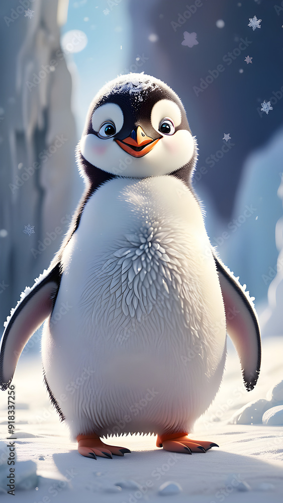 penguin on snow penguin on snow