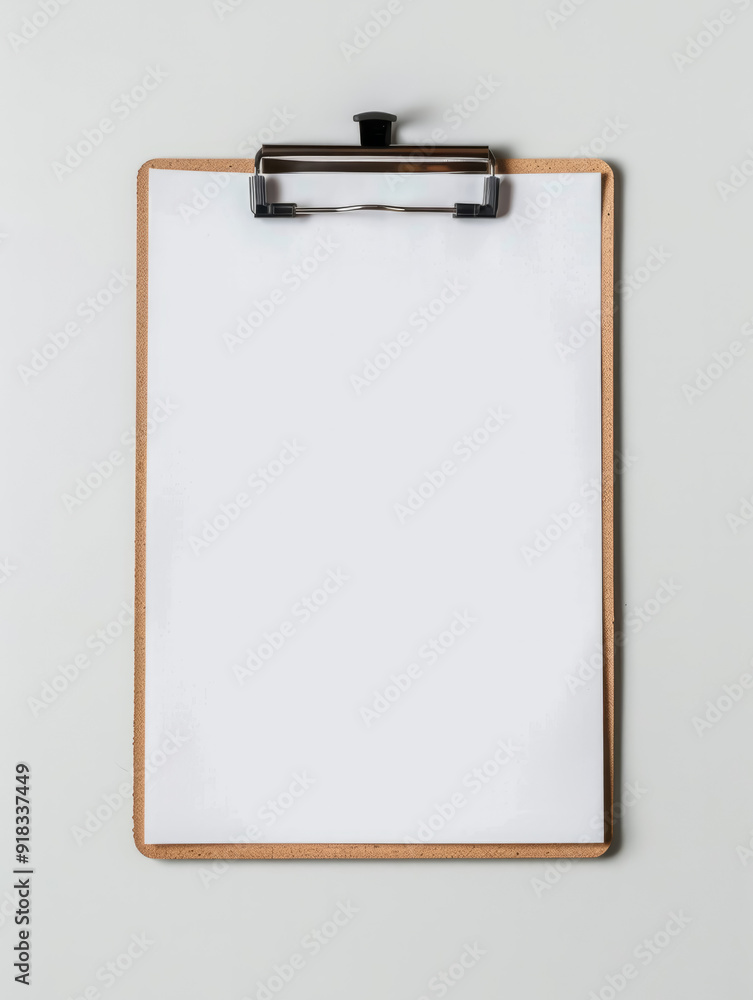A blank clipboard is positioned on a light surface, waiting for important notes or tasks A blank clipboard is positioned on a light surface, waiting for important notes or tasks