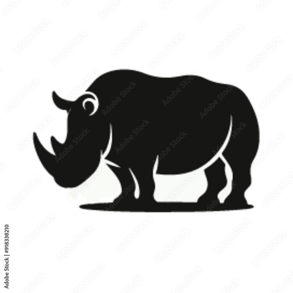 Obraz premium Rhino silhouette, Rhino vector.