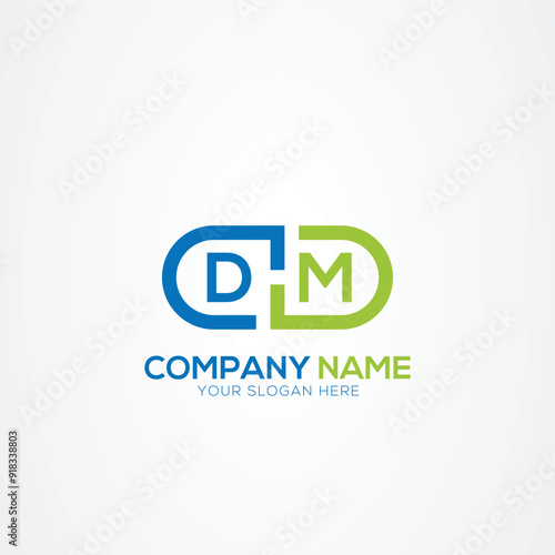 Minimal Monogram Letter DM Medicine Logo Elements