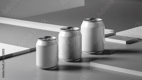 a white can mockup picture with a gray background