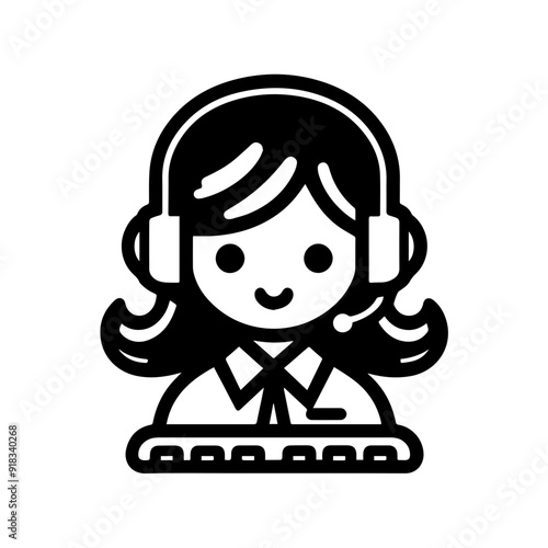 Customer service woman avatar icon