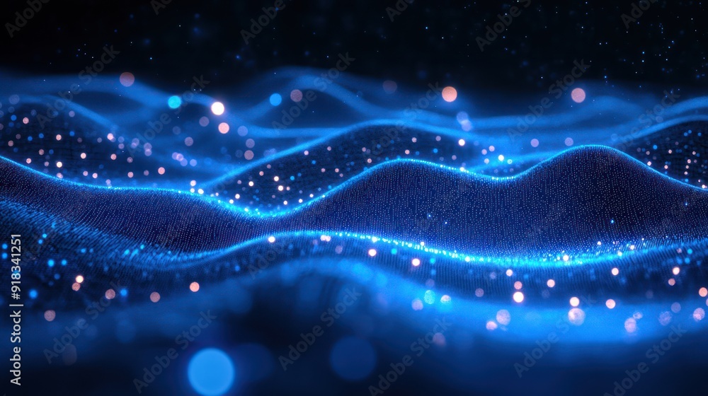 Abstract blue background data technology glowing lines Abstract blue background data technology glowing lines