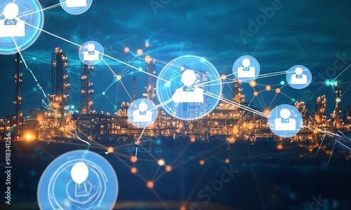 Group of people and communication network concept.