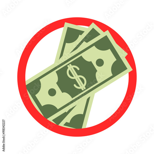 No cash. No cash accepted. Money payment theme. Vector illustration.