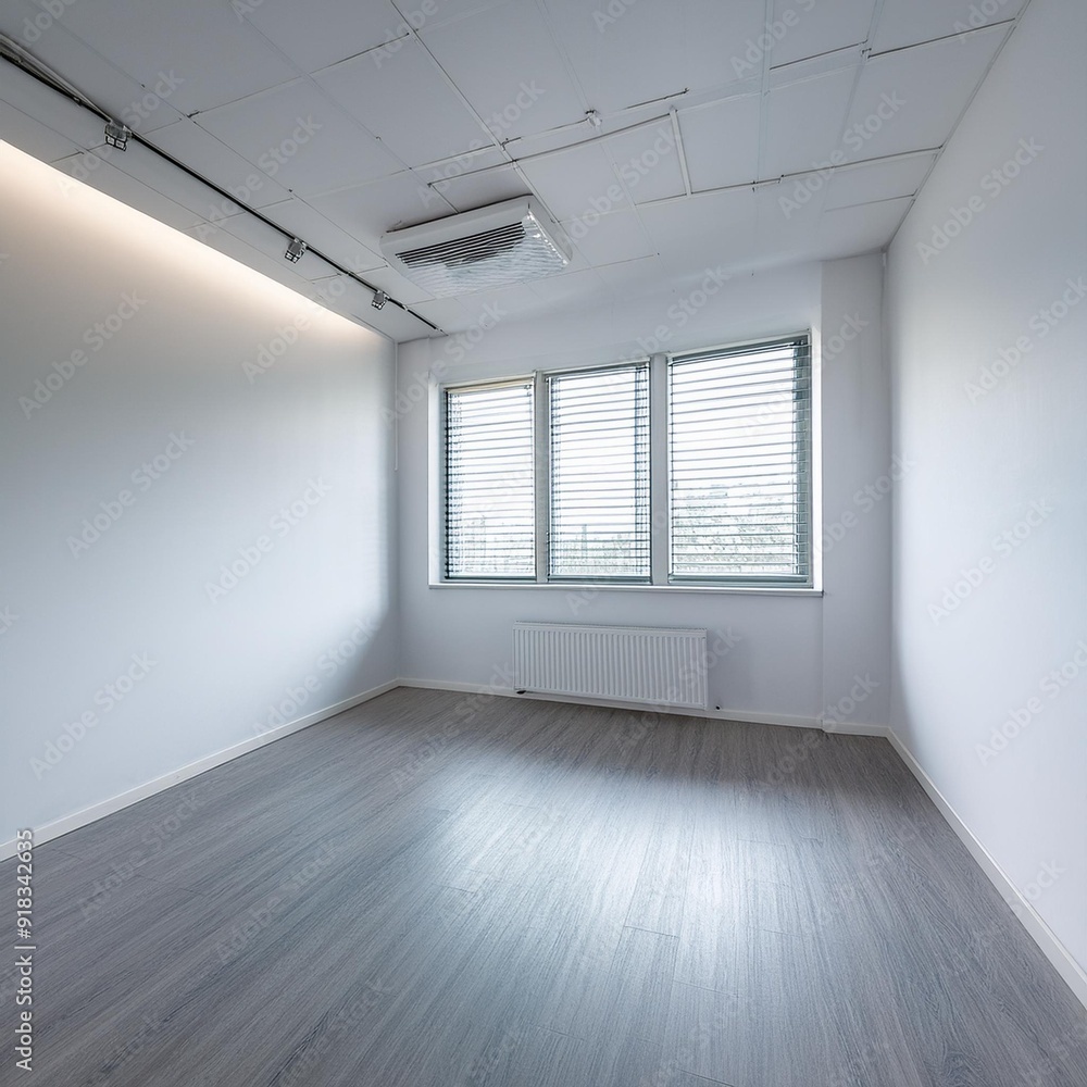 Fototapeta premium Empty room with white walls and ceiling