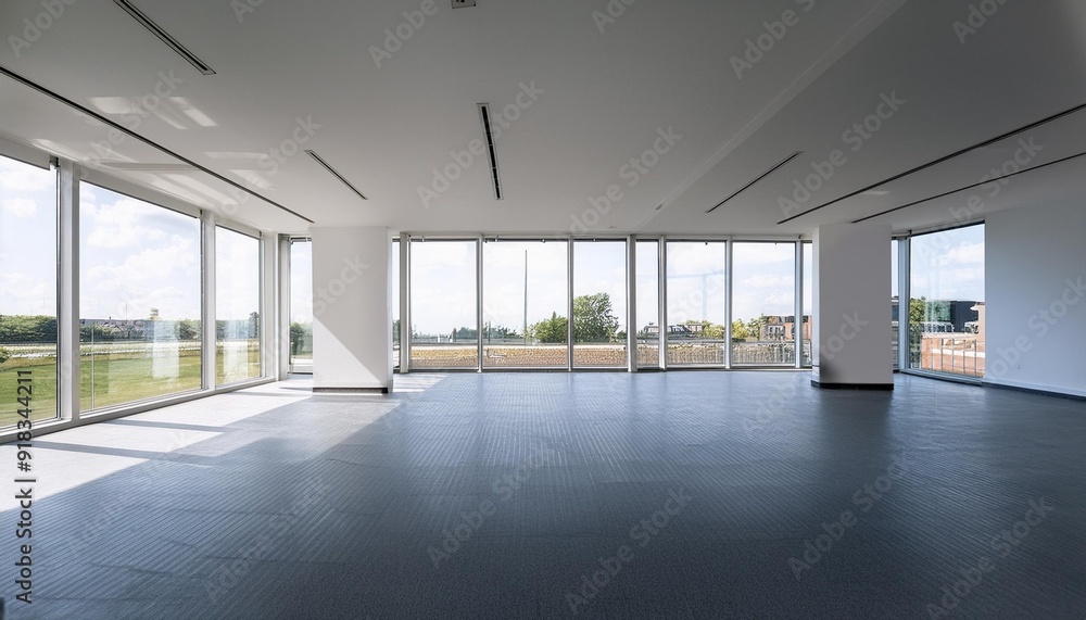 Empty white room with large windows at IJburglaan 645 Empty white room with large windows at IJburglaan 645