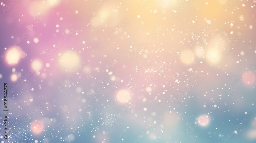 Fototapeta premium Abstract Blurred Background with White Particles and Bokeh Lights
