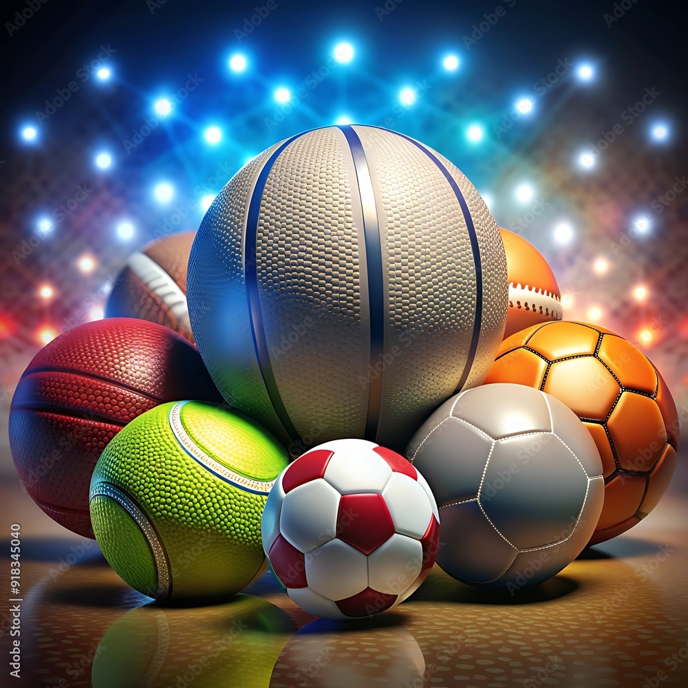 Many different sports balls on green grass against black background, space for text
Many different sports balls on green grass against black background, space for text