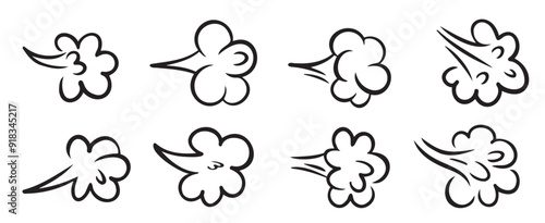 Comic-fart-cloud bad stink balloon smoke gas cloud comic style explosion angry breath vector