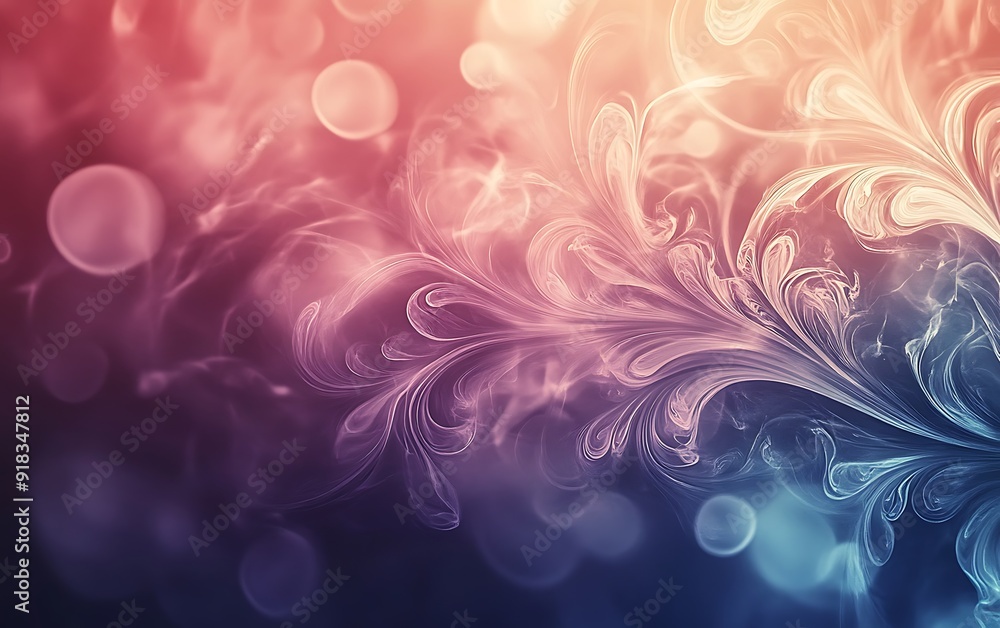 Abstract Background of Swirling Ink Patterns with Light Trails and Bokeh Effects Abstract Background of Swirling Ink Patterns with Light Trails and Bokeh Effects
