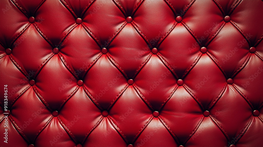 Red Leather Quilted Texture Background with Elegant Buttoned Pattern Red Leather Quilted Texture Background with Elegant Buttoned Pattern