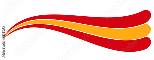 Spain flag, Spanish flag tricolor rainbow curvy wave design