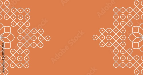 animated Indian Traditional and Cultural pulli or sikku Kolam decor background. photo