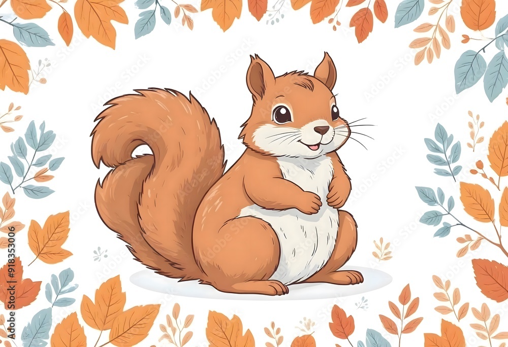 Fototapeta premium Illustration of a squirrel 