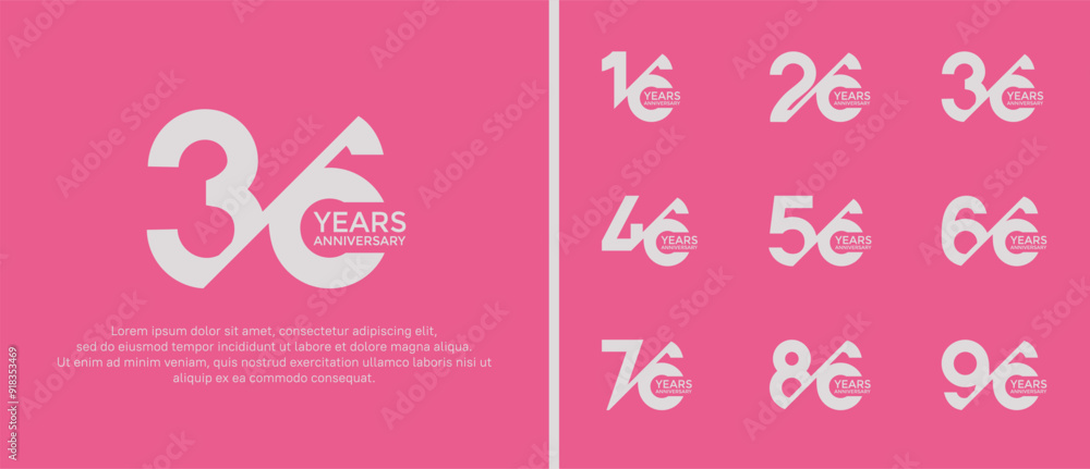 anniversary logo style set, white color with slash can be use for celebration moment anniversary logo style set, white color with slash can be use for celebration moment