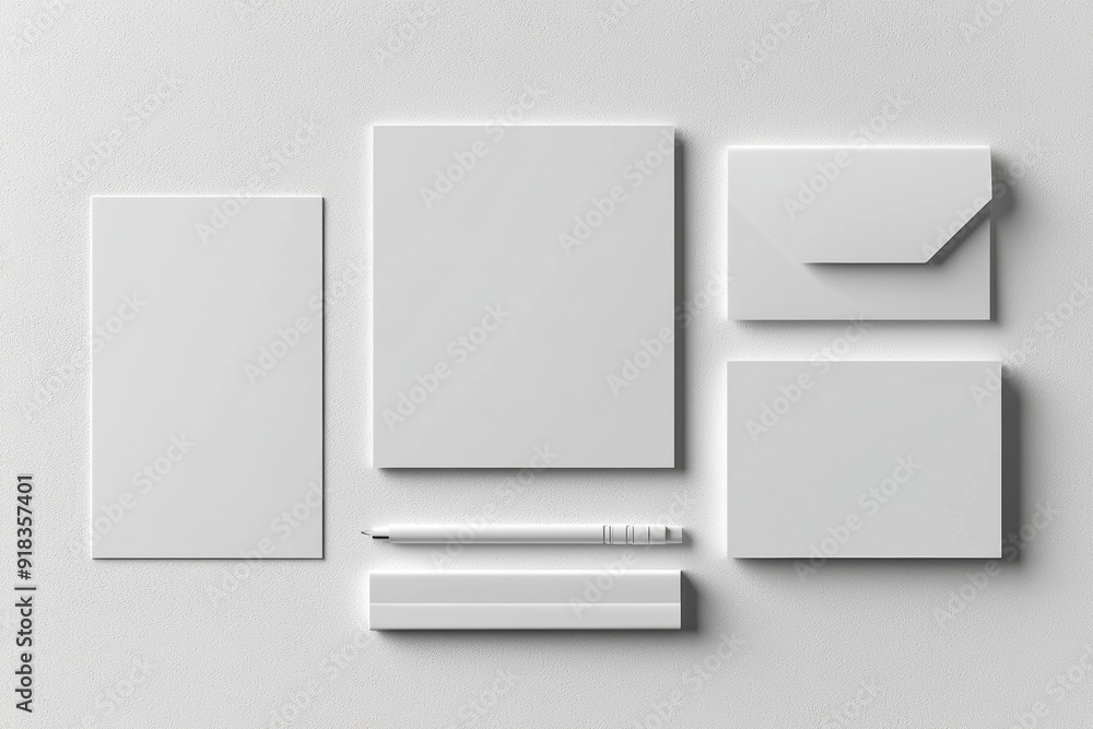 Realistic blank stationery set mockup isolated created with generative ai Realistic blank stationery set mockup isolated created with generative ai