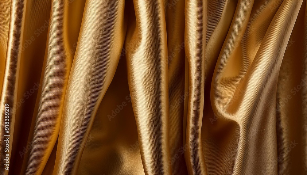 Soft, convex, wall panels covered with gold silk fabric Soft, convex, wall panels covered with gold silk fabric