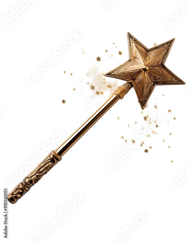 A magic wand isolated on transparent background