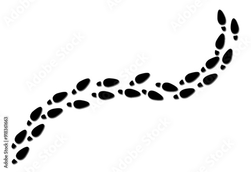 Footprints human silhouette, vector set, isolated on white background. girl Shoes soles print. Foot print tread boots, sneakers. Impression icon barefoot.