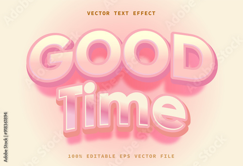 Good Time bold text effect editable modern lettering typography font style