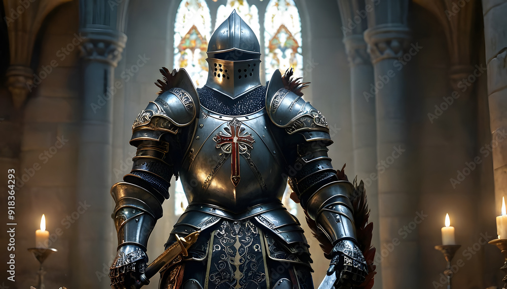 A knight in ornate armor stands confidently with a sword. The scene captures a medieval battle atmosphere with dark clouds and a sense of impending conflict. A knight in ornate armor stands confidently with a sword. The scene captures a medieval battle atmosphere with dark clouds and a sense of impending conflict.