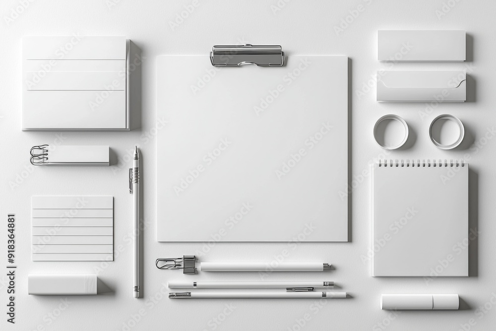 Realistic blank stationery set mockup isolated created with generative ai Realistic blank stationery set mockup isolated created with generative ai