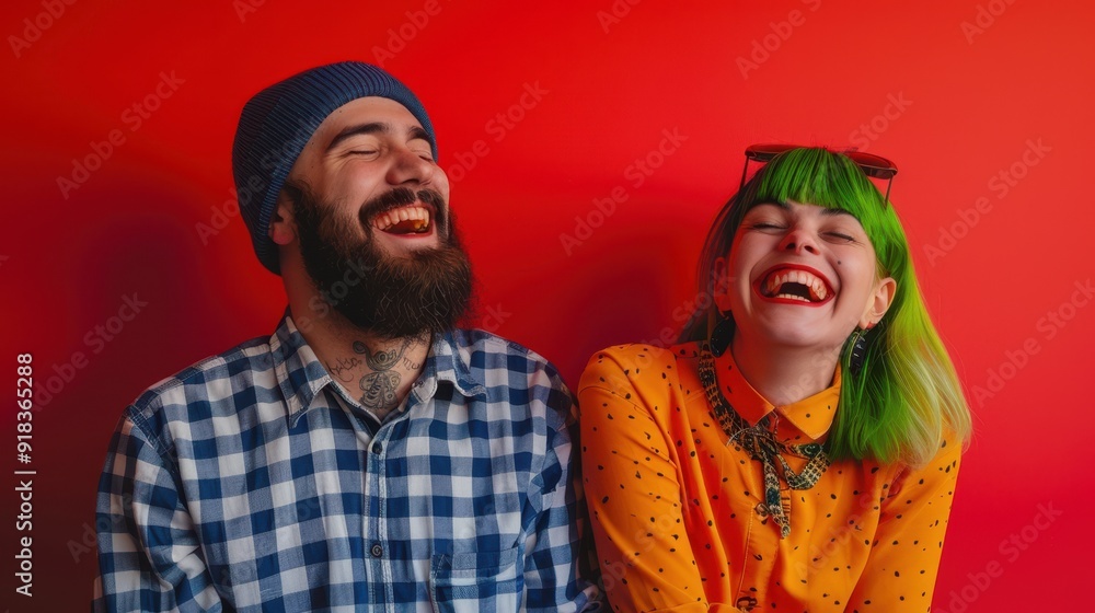 The joyful laughing couple The joyful laughing couple
