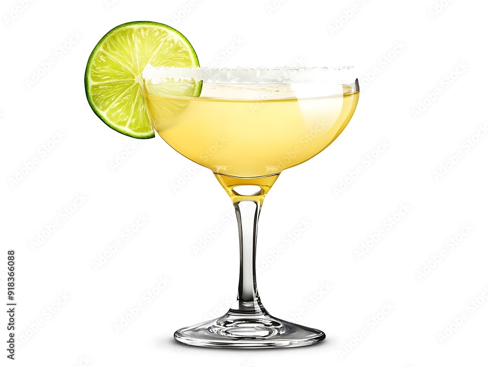 Margarita Cocktail with Salt Rim and Lime Wedge - Photo Margarita Cocktail with Salt Rim and Lime Wedge - Photo