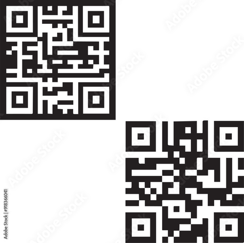 QR Code Silhouette Vector