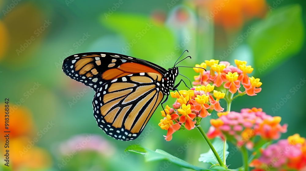 butterfly on flower suck the sweet 