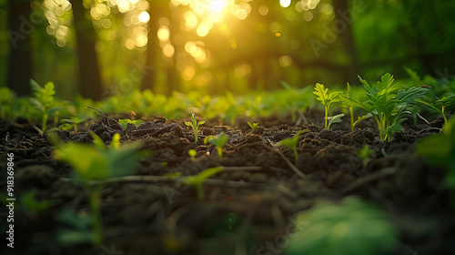 green moss on the ground