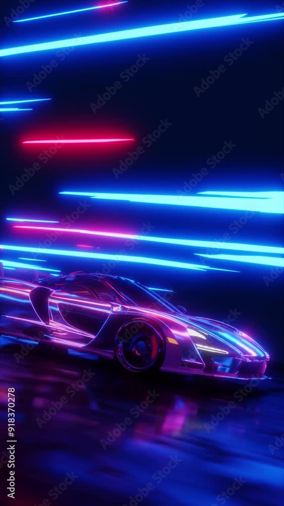 Car Driving in Colorful Tunnel Car Driving in Colorful Tunnel