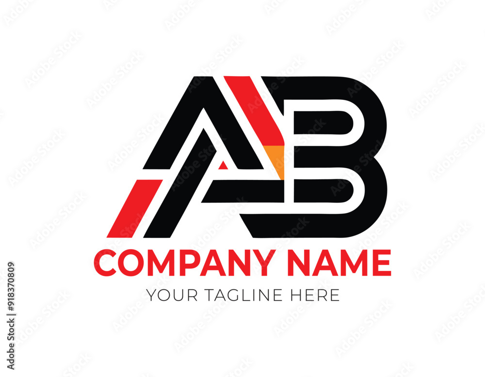 AB Logo Design Vector typography and Creative Letter Logo Concept AB Logo Design Vector typography and Creative Letter Logo Concept
