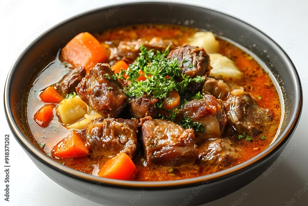 Beef Stew in Black Bowl - Food Photography Beef Stew in Black Bowl - Food Photography