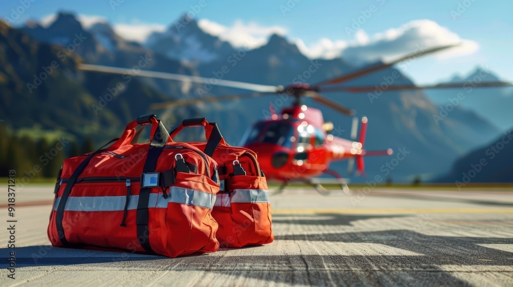 Fototapeta premium The emergency rescue helicopter