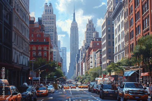 Manhattan Skyline in New York City: Iconic Urban Landscape