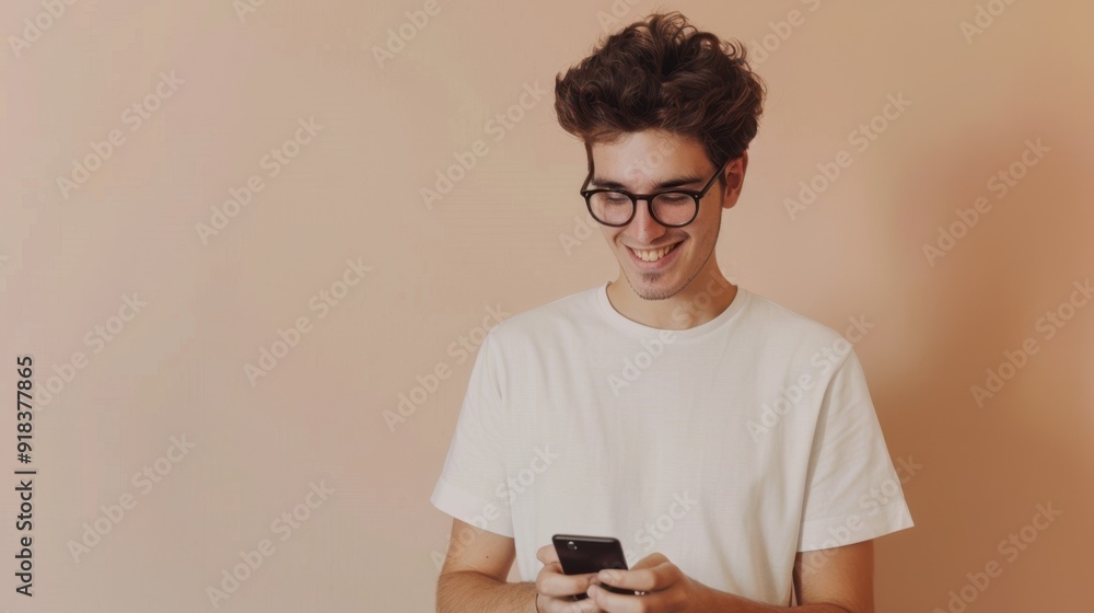 The young man with smartphone The young man with smartphone