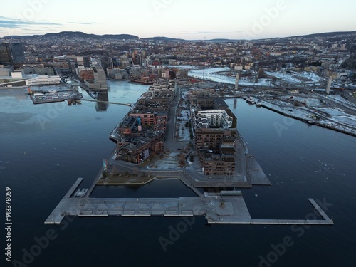 Canvas Print Oslo by air