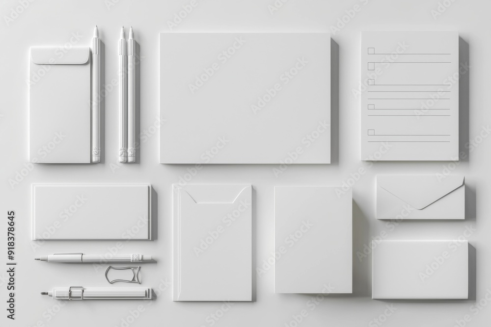 Realistic blank stationery set mockup isolated created with generative ai Realistic blank stationery set mockup isolated created with generative ai